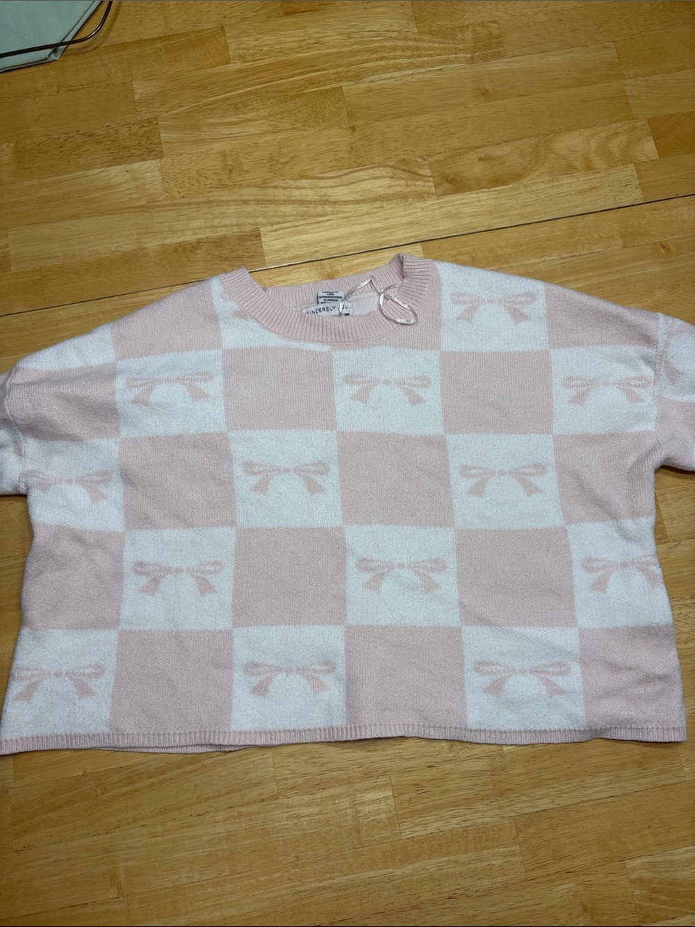 Pink bow sweater